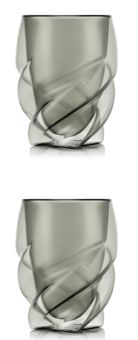 Bodum 2 Stück Glas doppelwandig 0.27 Pavina Paris transparent grey 
