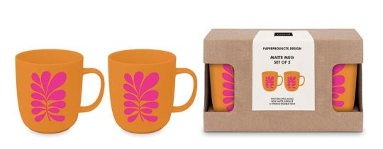Paperproducts Design 2er-Set Matte Mug Paula orange 
