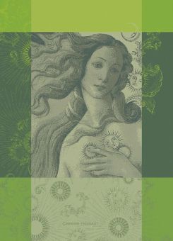 Garnier-Thiebaut Geschirrtuch Venus De Boticelli Vert 56x77 cm 