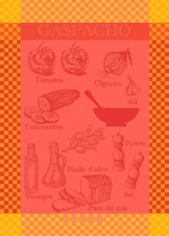 Garnier-Thiebaut Geschirrtuch Gaspacho Rosso 56x78 Cm 100% Gekämmte Baumwolle 