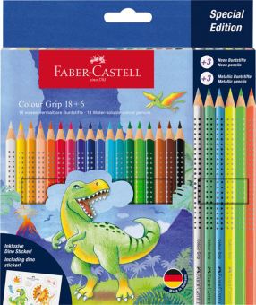 Faber-Castell Buntstift Colour Grip Dino 18+6 