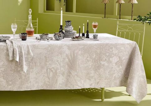 Garnier-Thiebaut Tischdecke Mille Esprit Jardins Chanvre rund 180 Cm 100% Gekämmte 