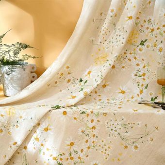 Garnier-Thiebaut Tischdecke Daisy Chanvre 155x155 Cm 50% Leinen/50% Baumwolle 