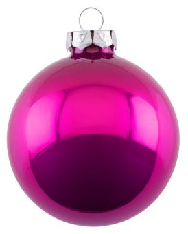 Gift Company Christbaumkugel 8cm Opal uni fuchsia 