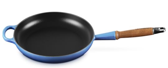 Le Creuset Bratpfanne Rund Mit Holzgriff 26 Cm Azure Gusseisen Signature 