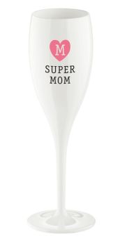 Koziol Superglas 100 ml mit Druck Cheers No. 1 Super Mama cotton white 