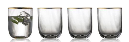 Lyngby Glas 4er-Set Tumbler 35 cl Palermo Gold 