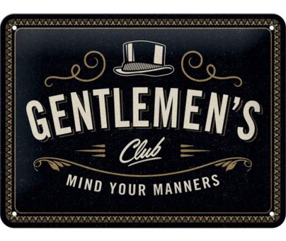 Nostalgic Art Blechschild 15x20 cm Gentlemen's Club 