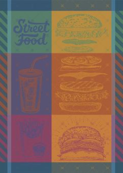Garnier-Thiebaut Geschirrtuch Street Food Usa Gourmand 56x78 Cm 100% Gekämmte 