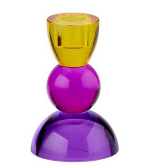 Gift Company Sari Kristallglas Kerzenhalter H11 cm Kugel orange/pink/lila gs 