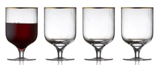 Lyngby Glas 4er-Set Weinglas 40 cl Palermo Gold 