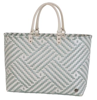 Handed By Shopper M Claire champagne with aqua green pattern 