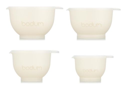 Bodum 4er Set Schüsseln 0.7 L+1.6 L+3.2 L+5.2 L crème Kunststoff, Silikon 