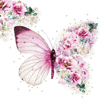 Paperproducts Servietten 25x25 cm Butterfly Flowers 