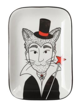 Gift Company Love Plates Deko-Teller M Porzellan Mann mit Fuchsohren weiß 