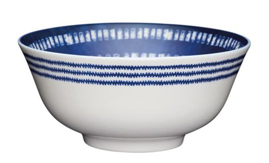 KitchenCraft Bowl 15,5 cm mit blauem Fliesenmuster 