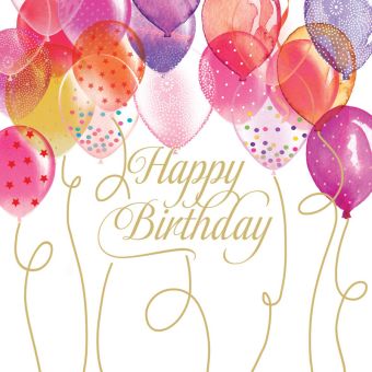 Paperproducts Design Servietten 25x25 cm Birthday Balloons 