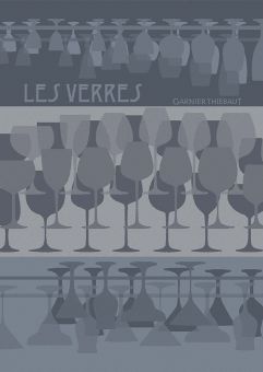 Garnier-Thiebaut Geschirrtuch Les Verres A Pied Denim 50x70 Cm 100% Baumwolle 