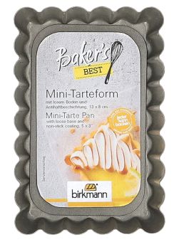 Birkmann Mini-Tarteform rechteck. 13x8 cm Höhe 2 cm mit losem Boden mit Antihaftbeschichtung 