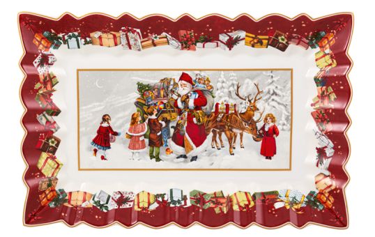 Villeroy & Boch Toy´s Fantasy Kuchenplatte Eckig Santa und Kinder 35,5 cm 