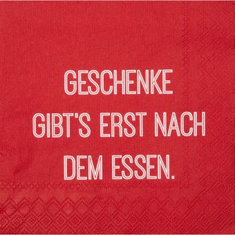 Räder Dining Serviette 33x33 cm Geschenke gibt's erst nach 