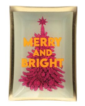 Gift Company Love Plates Glasteller M Motiv: Merry and bright mehrfarbig 