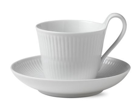 Royal Copenhagen White Fluted Tasse Hoher Henkel 24 cl 