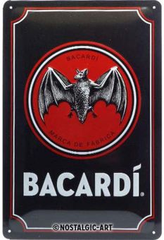 Nostalgic Art Blechschild 20x30 cm Bacardi - Logo Black 