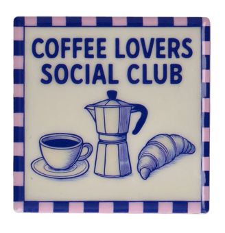 Gift Company Love Tiles Untersetzer Motiv: Coffee Lover blau 