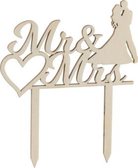 Folkroll Tortenstecker 14,5x12 cm Mr & Mrs 