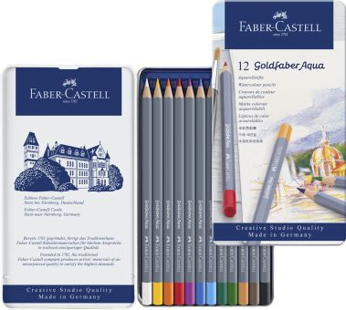 Faber-Castell Aquarellstift Goldfaber Aqua 12-Metalletui 