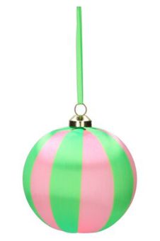 Gift Company Chinois Weihnachtskugel 8cm Streifen rosa/grün 