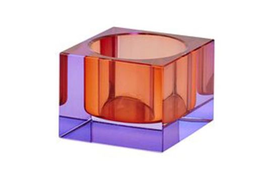 Gift Company Sari Kristallglas Teelichthalter XS (H3 7 cm) lila/orange gs 