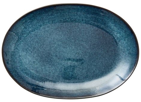 Bitz Platte oval 36x25 cm schwarz/dunkelblau 