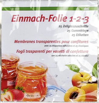 EK deti Einmach-Foli 1-2-3 mit Gummi und Etiketten 