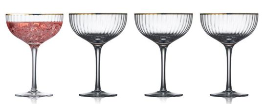 Lyngby Glas 4er-Set Cocktailglas 31,5 cl Palermo Gold 