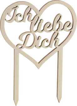 Folkroll Tortenstecker 14,5x12 cm Ich liebe dich 