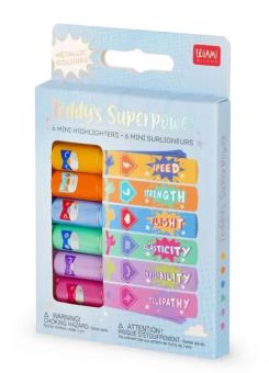Legami 6er-Set Mini Textmarker Teddy's Superpower 