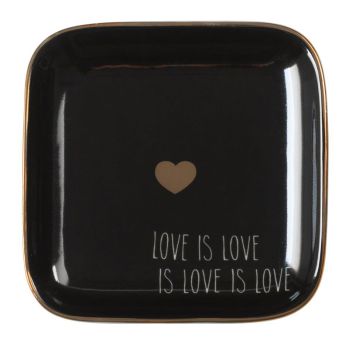 Gift Company Love Plates Deko-Teller S Porzellan Love is Love schwarz 