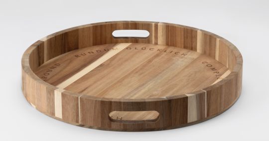 Räder Holztablett Rundum glücklich D.40,5cm H.5cm 