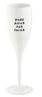 Koziol Superglas 100ml mit Druck Cheers No. 1 More Amor Por Favor cotton white 