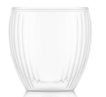 Bodum 2 Stück Glas doppelwandig 0.2l Pavina geriffelt 