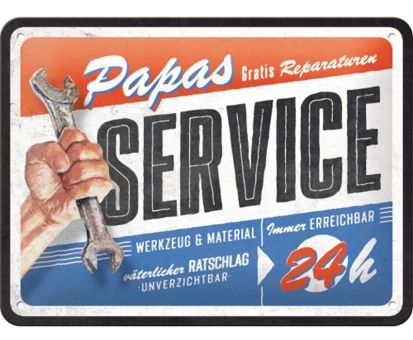 Nostalgic Art Blechschild 15 x 20 cm Papas Service 
