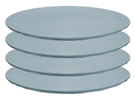 Koziol Flacher Teller 260 mm Club Plate 4er-Set nature flower blue 