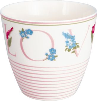 Greengate Latte cup Agnes Love white 