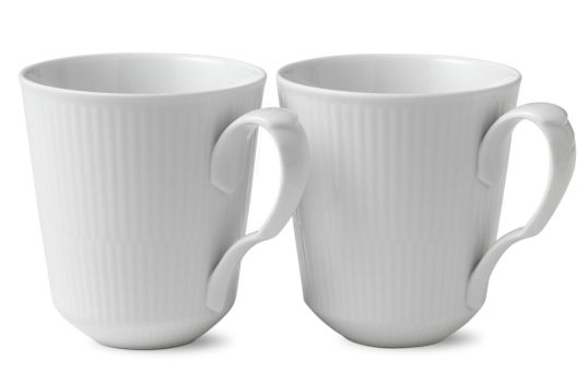 Royal Copenhagen White Fluted Mug Large 2 Stk. 