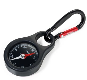 Troika Schlüsselanhänger mit Kompass rot/schwarz 