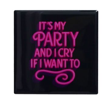 Gift Company Love tiles Untersetzer Motiv: It´s my Party schwarz/neon pink 