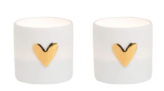 Räder Wolke Sieben Lichter Herz 2Er Set gold Ø 4,5 cm H 4,5 cm 