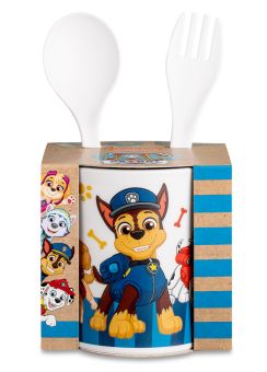 Koziol Becher + Besteckset 2-tlg. Easy Eater Set Paw Patrol cloud white 